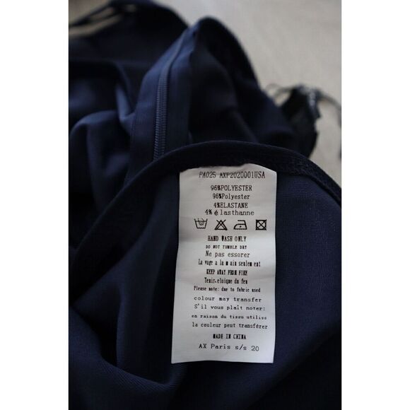 AX PARIS PA025 Women's Sz 18 US 14 Navy Blue Wide Leg Thigh Split Jumpsuit - Picture 9 of 11